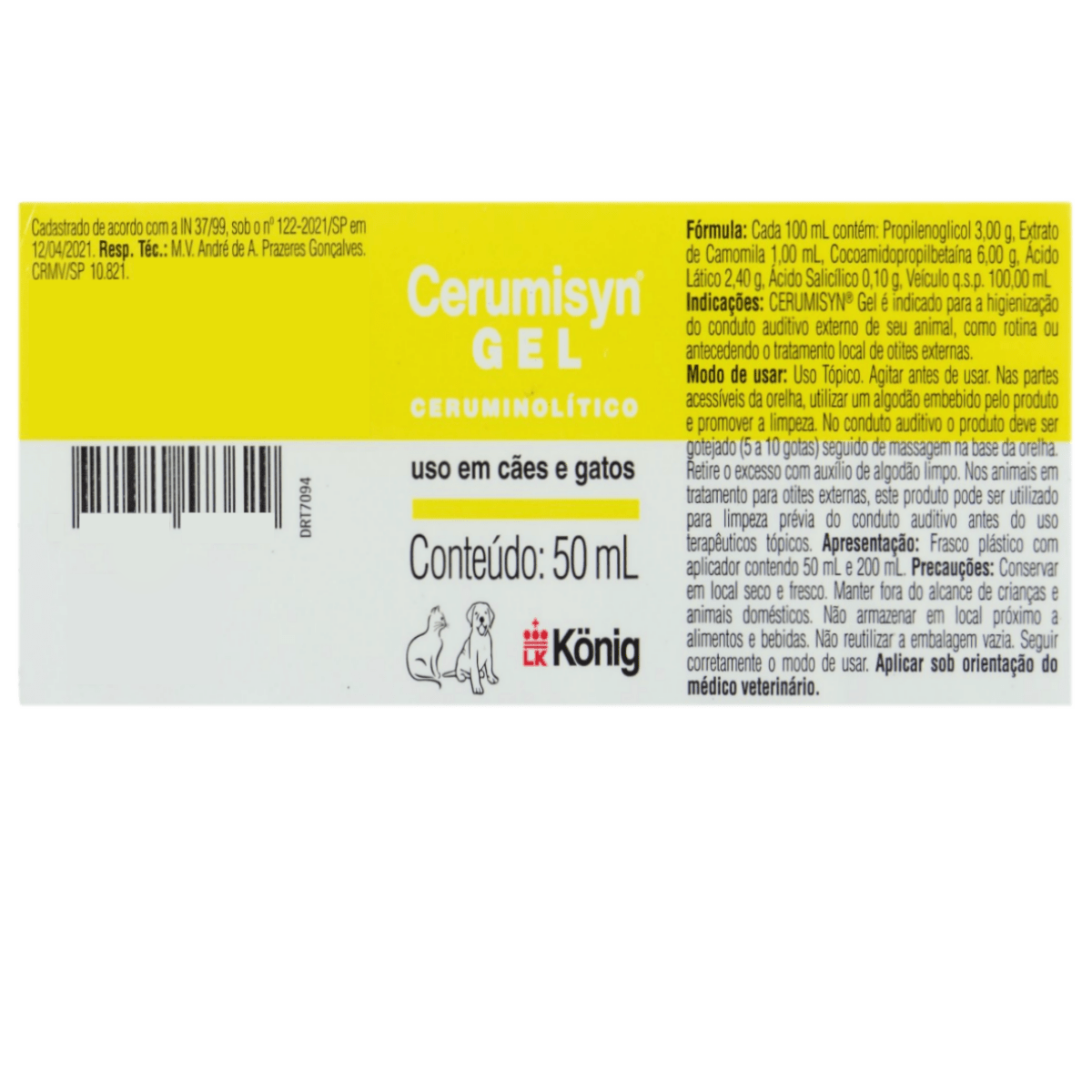 Encontraproduto.com.br - Gel Ceruminolítico Cerumisyn Konig Para Limpeza no Ouvido 50ml (MP)