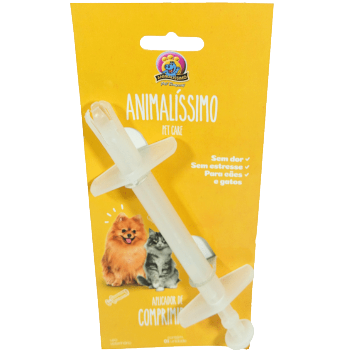 Aplicador de Comprimidos Animalíssimo Para Cães e Gatos Kit Com 4 unidades
