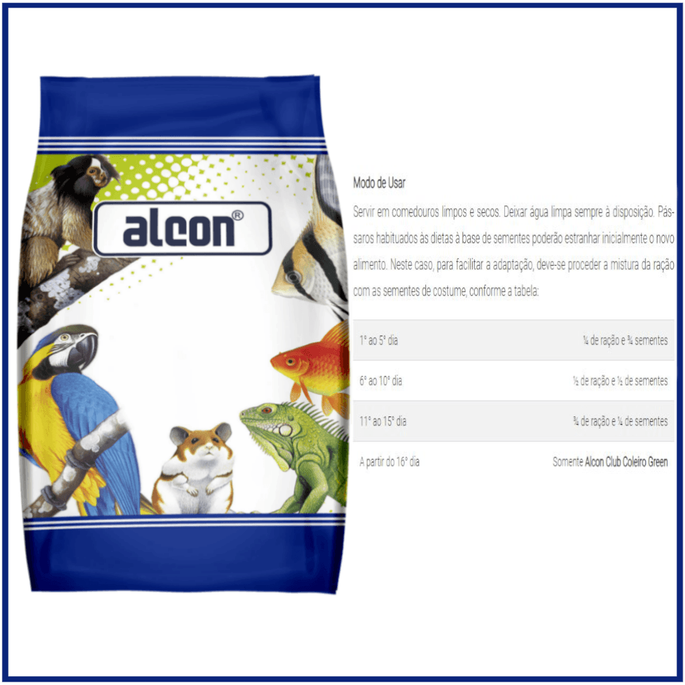 Alcon Club Coleiro Green Super Premium 5Kg Kit Com 3