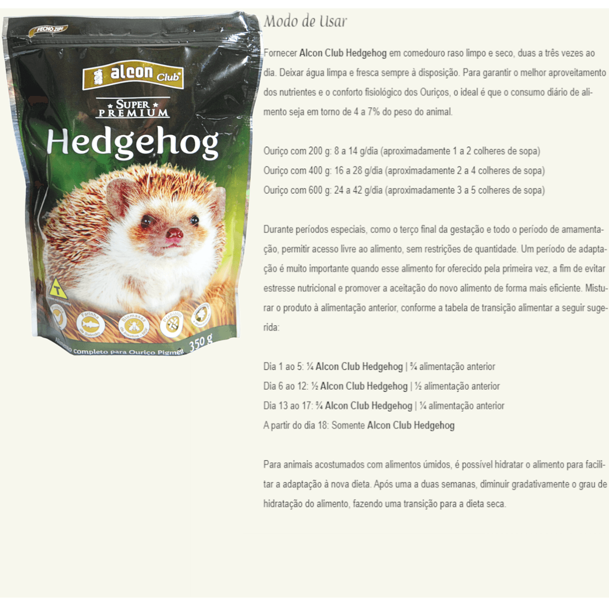Alcon Club Hedgehog 350g Super Premium Para Ouriço Pigmeu Kit com 12 Unidades