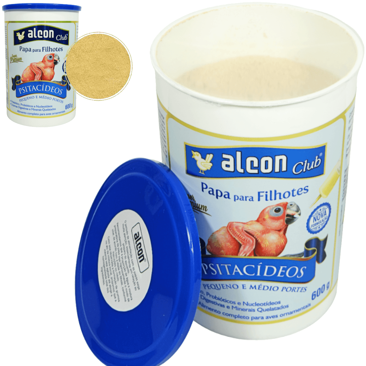 Alcon Club Papa Para Filhotes Psitacídeos Super Premium 600g Kit Com 4