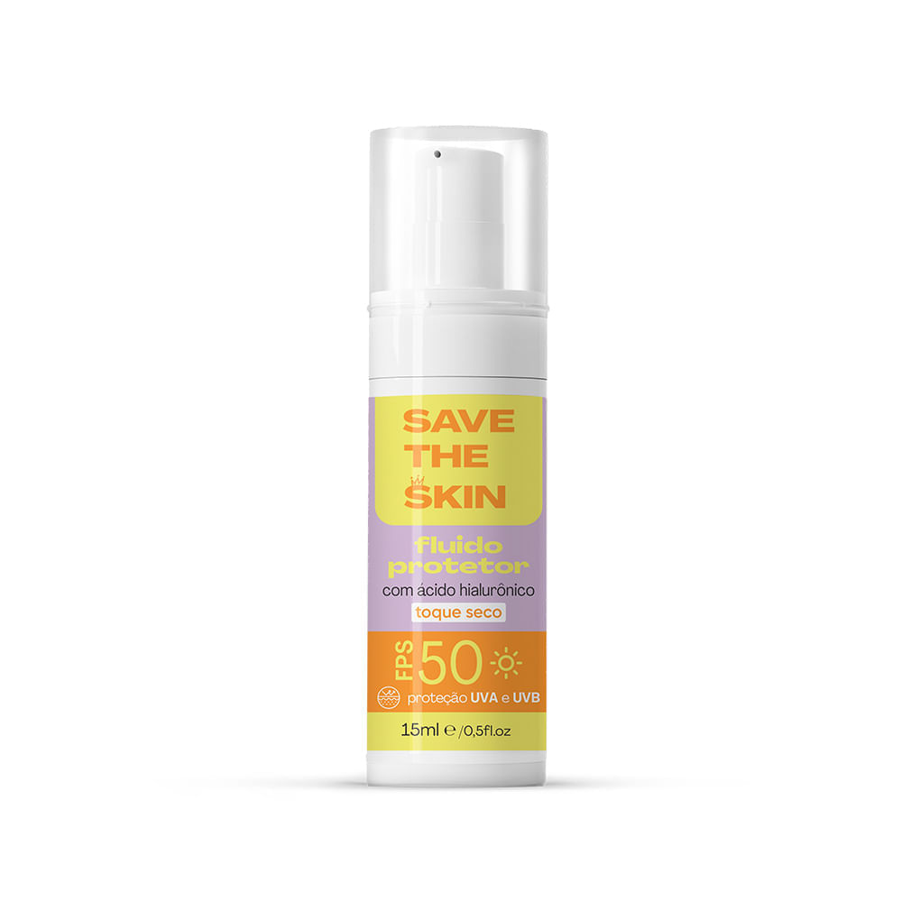 Fluido Protetor 50 com Ácido Hialurônico 15ml - Save The Skin