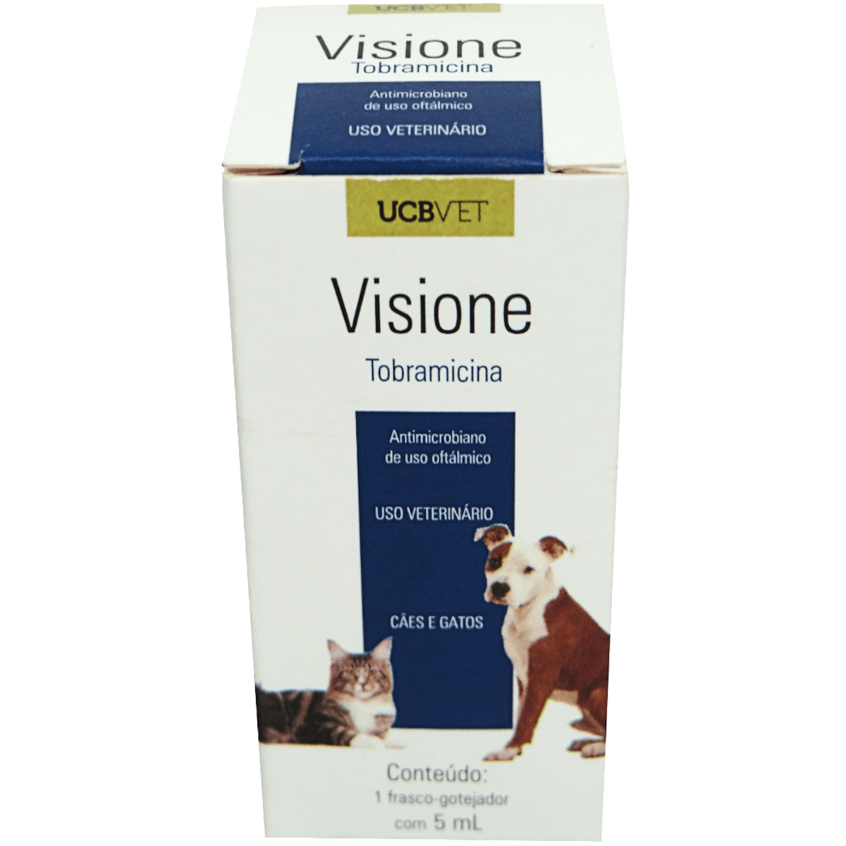 Visione Colírio Tobramicina 5ml Para Cães e Gatos ucbvet Kit Com 2