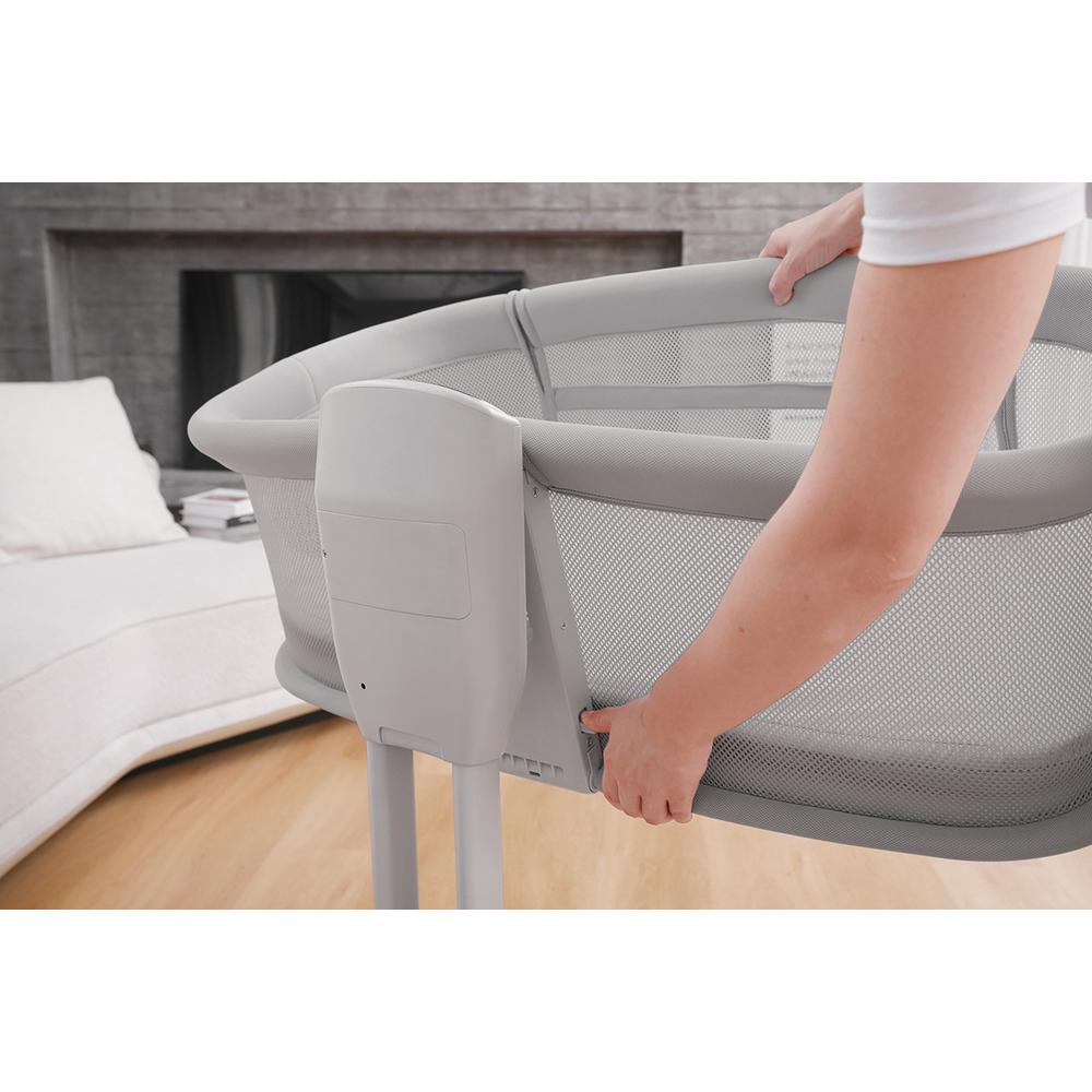 Berço Portátil Acoplado 3 em 1 com Balanço Automático Cinza Escuro – Mastela