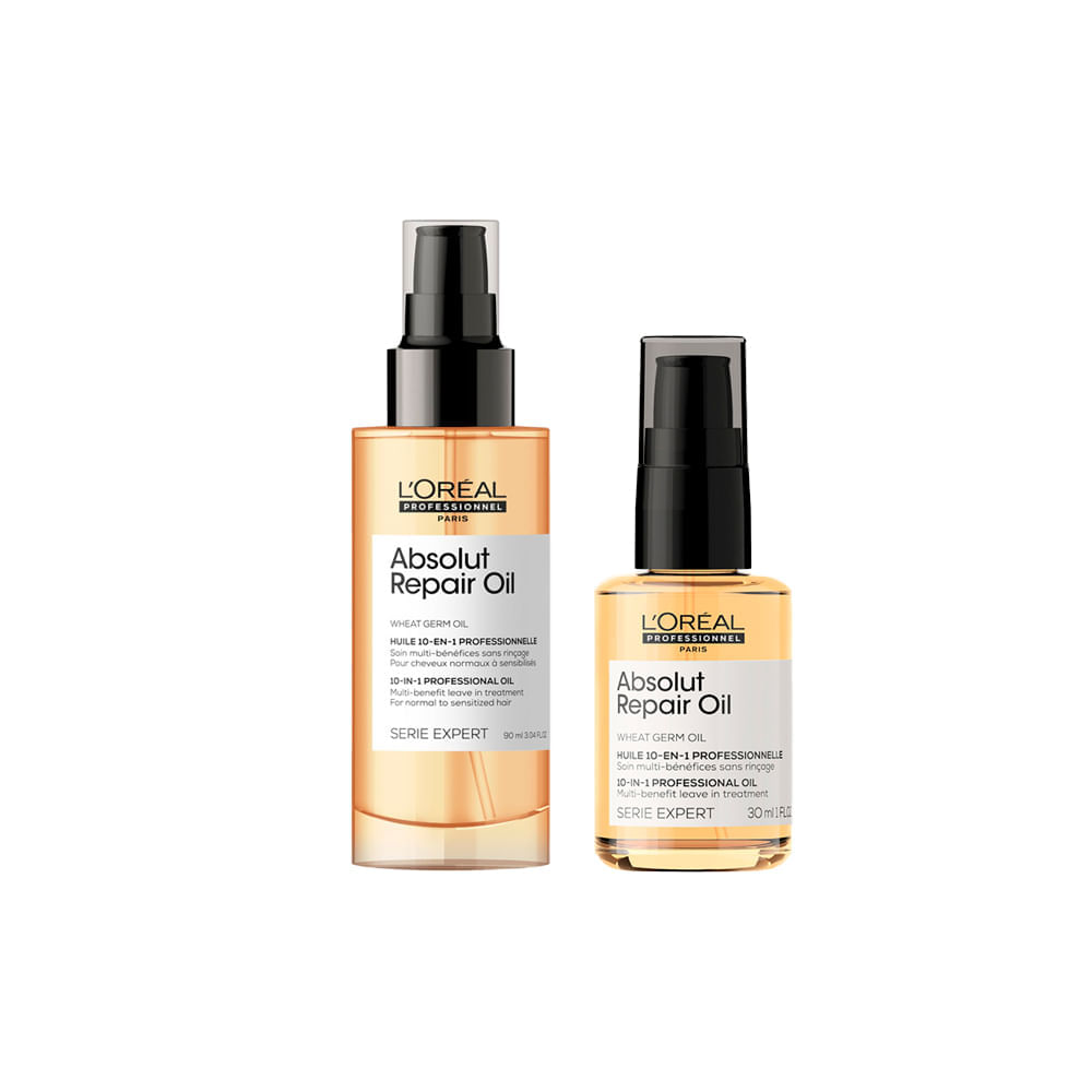Kit Loréal Professionnel Serie Expert Absolut Repair Gold Quinoa - Óleo Capilar 10 In 1 30 ml + Óleo Capilar 10 In 1 90 ml