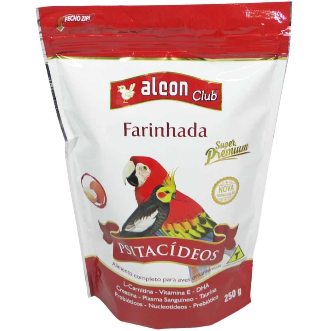 ALCON CLUB FARINHADA PSITACÍDEOS 250G SUPER PREMIUM KIT COM 4