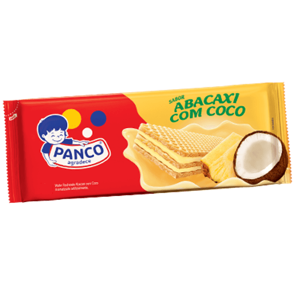 Biscoito Panco Wafer Abacaxi e Coco 140g