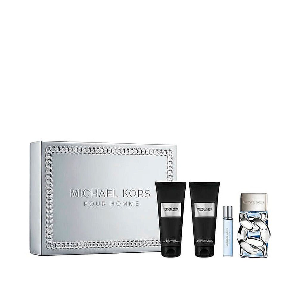 Kit Michael Kors Pour Homme Masculino - Edp 100ml + Travel Spray 10ml + Pó-barba 100ml + Shower Gel 100ml