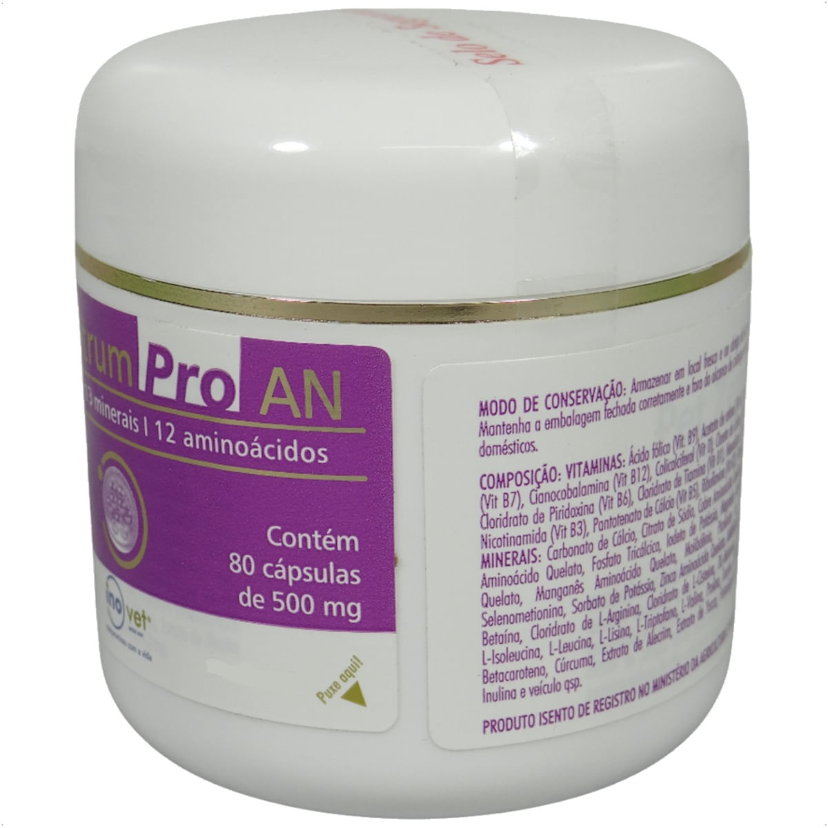 PET ZENTRUM PRO AN COM 80 CÁPSULAS DE 500MG PARA CÃES E GATOS INOVET