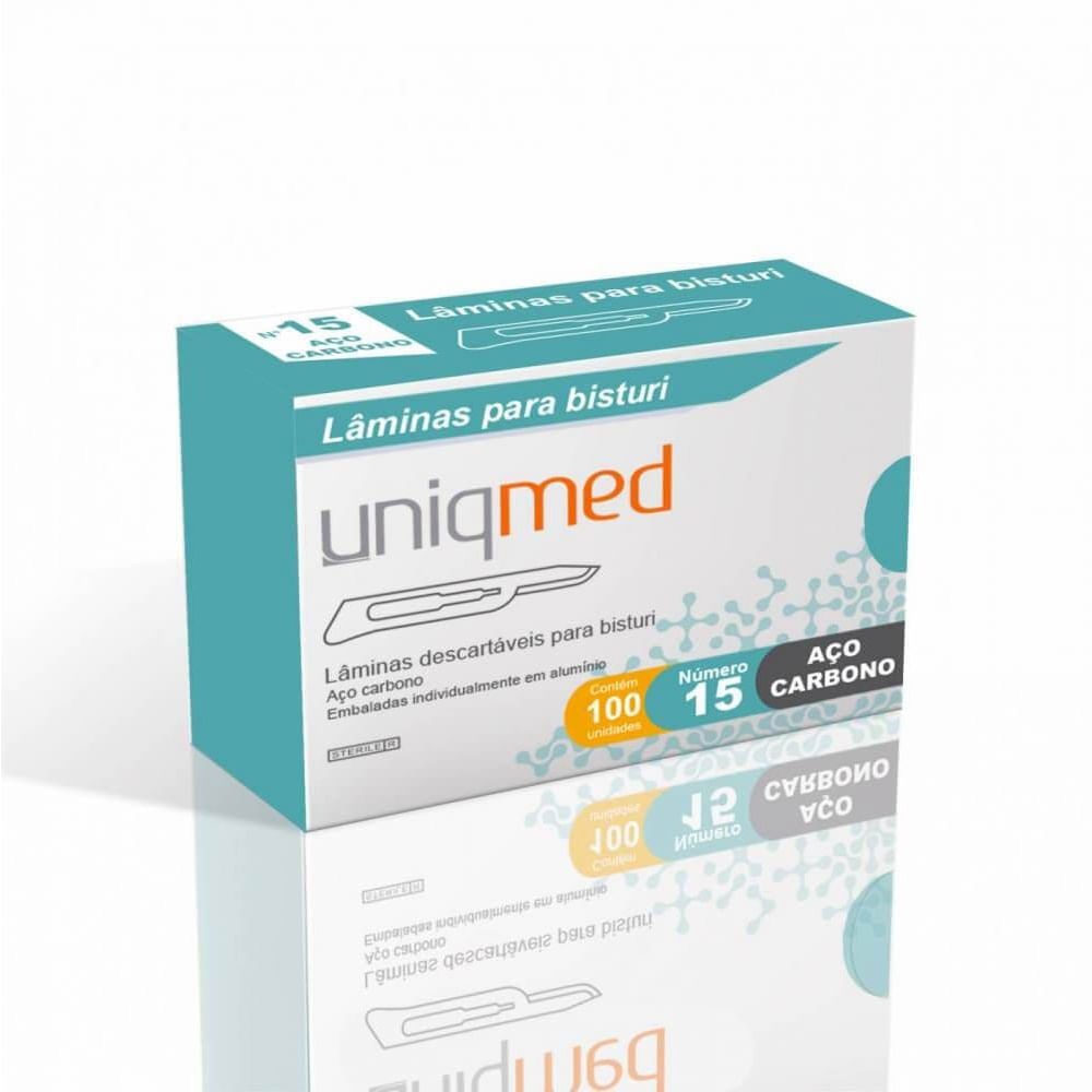 Lâminas de Bisturi Descartáveis - Caixa 100 unidades - UniqMed