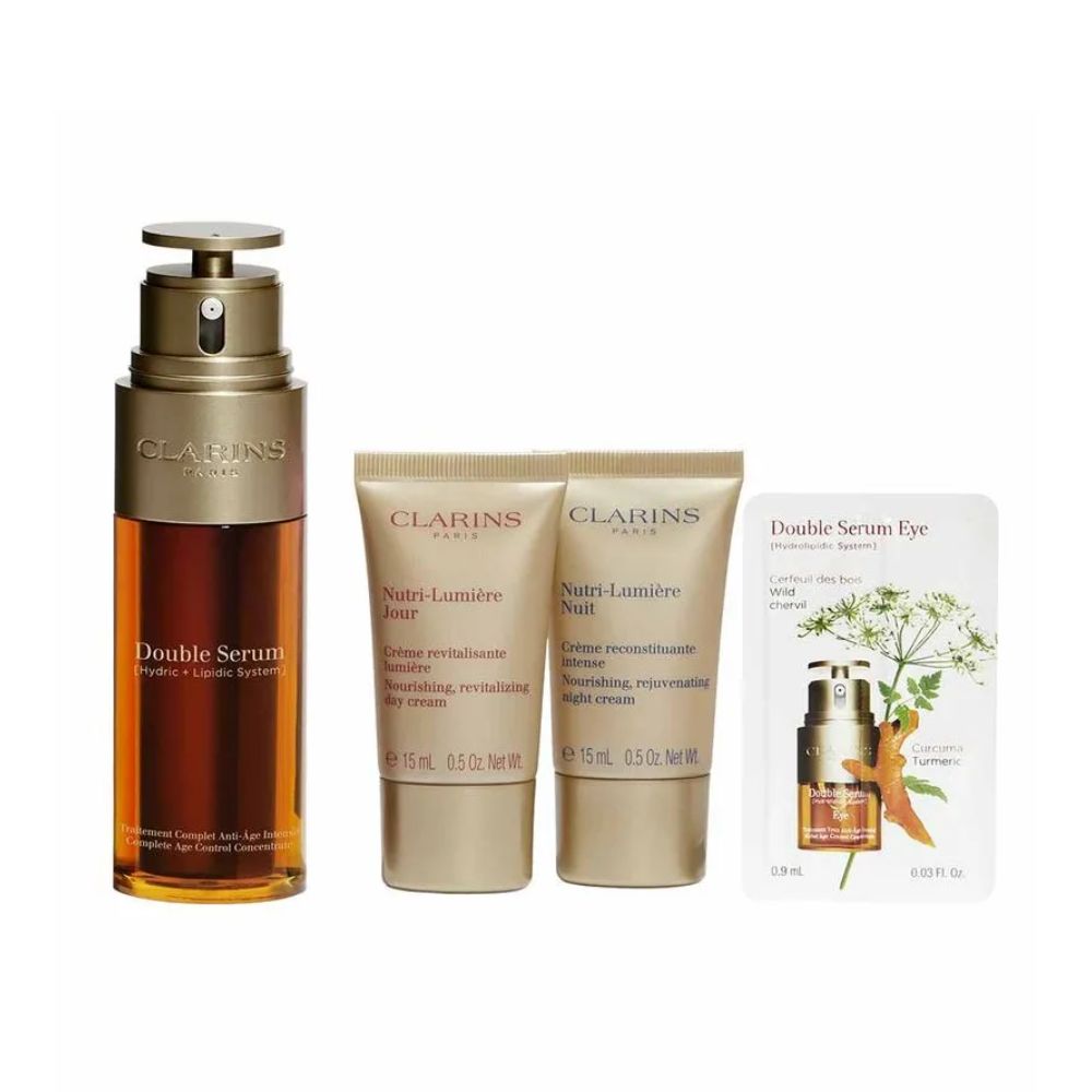 Encontraproduto.com.br - Clarins Kit - Sérum Facial + Creme Revitalizante Dia + Creme Revitalizante Noite + Sérum para Olhos