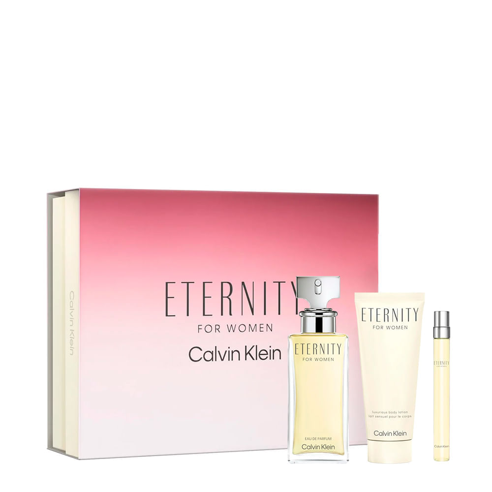 Kit Perfume Calvin Klein Eternity For Women Feminino - Eau de Parfum 100ml + Loção Corporal 100ml + Mini 10ml