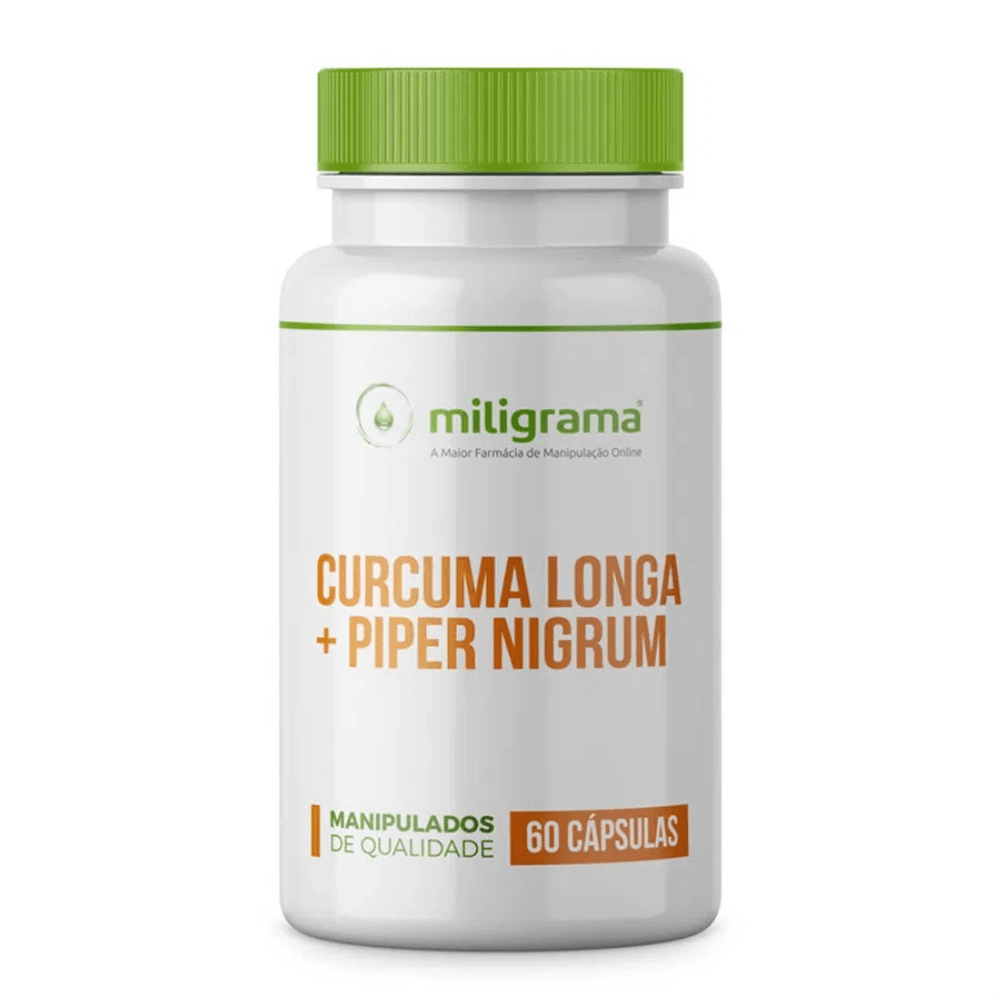 Curcuma Longa 300mg e Piper Nigrum 10mg: anti-inflamatório natural 60 Cápsulas
