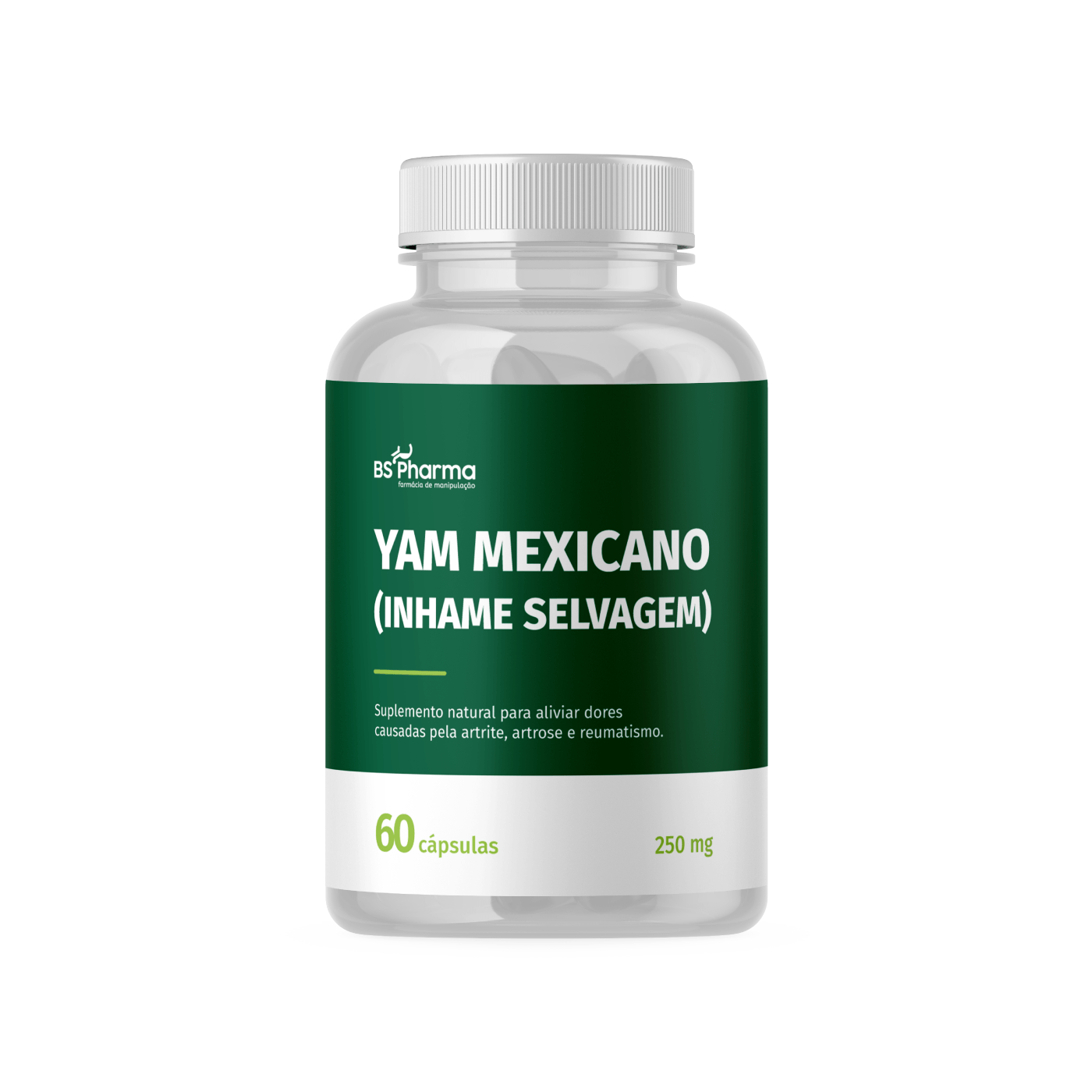Yam Mexicano Inhame Selvagem 250 mg 60 Cápsulas BS Pharma