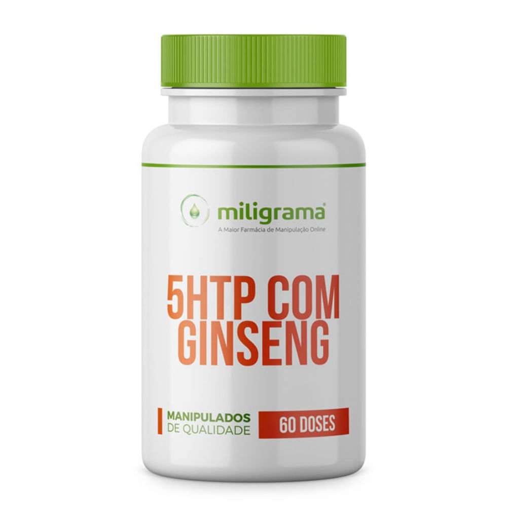 5 HTP (Hidroxitriptofano) 50mg com Ginseng 200mg 60 Doses