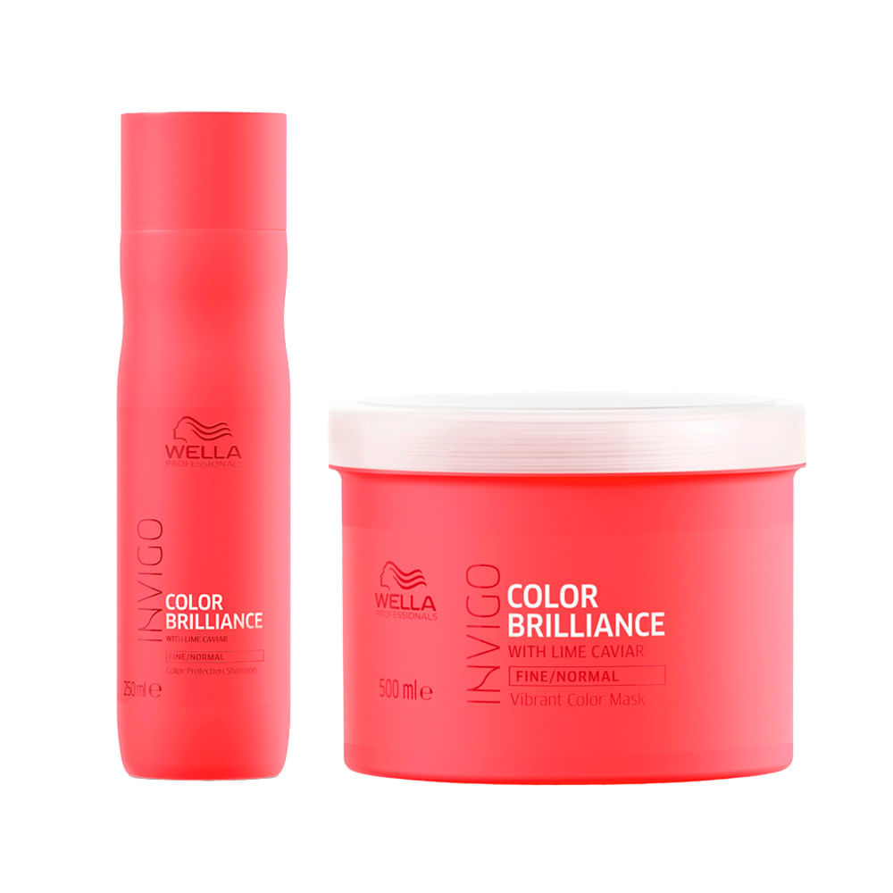 Encontraproduto.com.br - Kit Wella Professionals Invigo Color Brilliance - Shampoo 250 ml + Máscara 500 ml