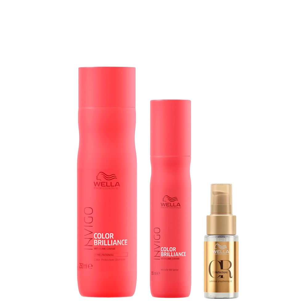 Kit Wella Professionals Invigo Color Brilliance - Shampoo 250 ml + Leave-in BB Milagroso 150 ml + Óleo Capilar 30 ml