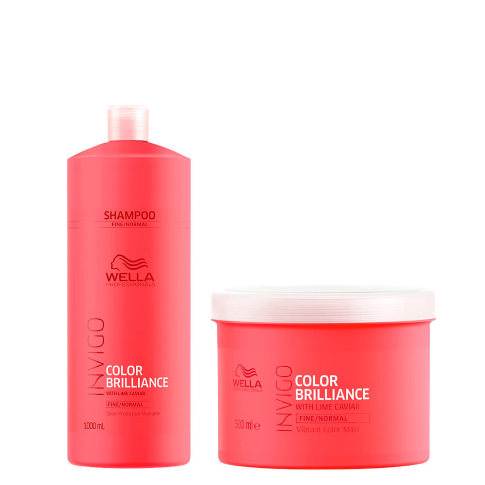 Kit Wella Professionals Invigo Color Brilliance - Shampoo 1000 ml + Máscara 500 ml