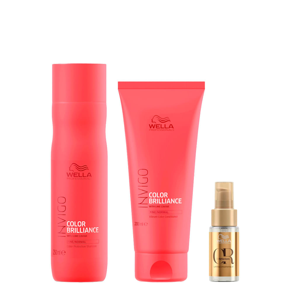 Kit Wella Professionals Invigo Color Brilliance - Shampoo 250 ml + Condicionador 200 ml + Óleo Capilar 30 ml