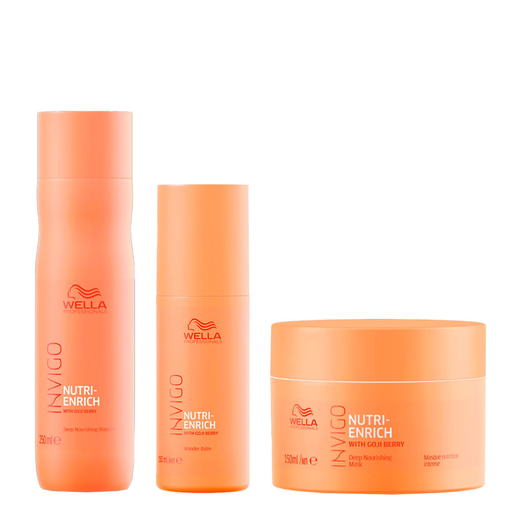 Kit Wella Professionals Invigo Nutri Enrich - Shampoo 250ml + Máscara 150ml + Leave-In 150ml