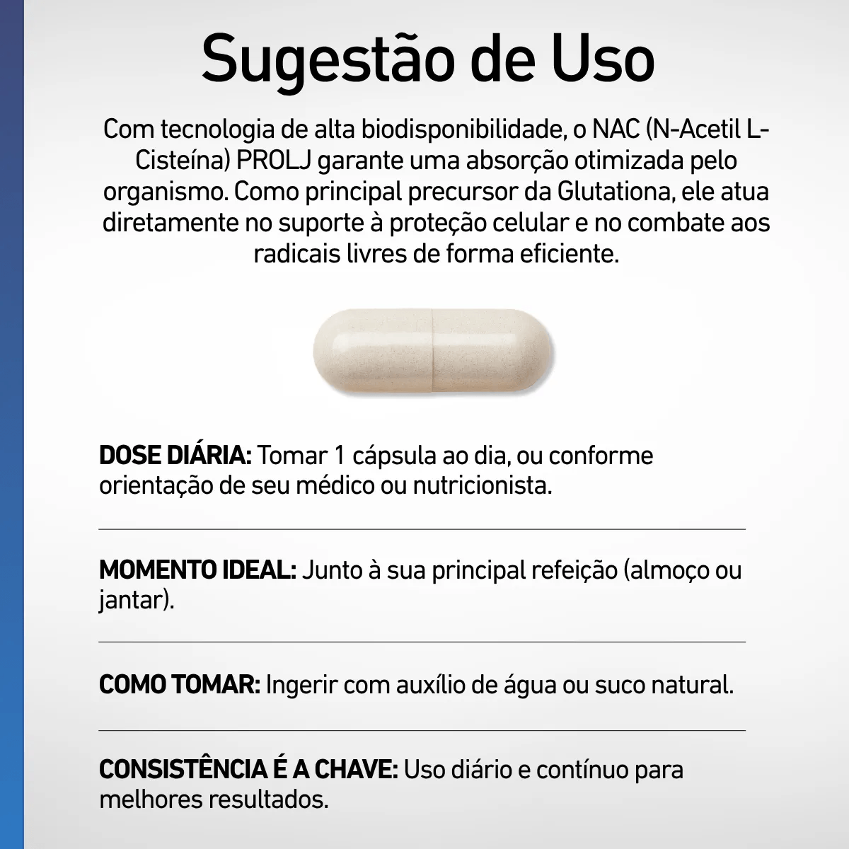 Encontraproduto.com.br - NAC N-Acetilcisteína 600mg – 120 cápsulas – Antioxidante e Suporte Imunológico | PROLJ Nutritional
