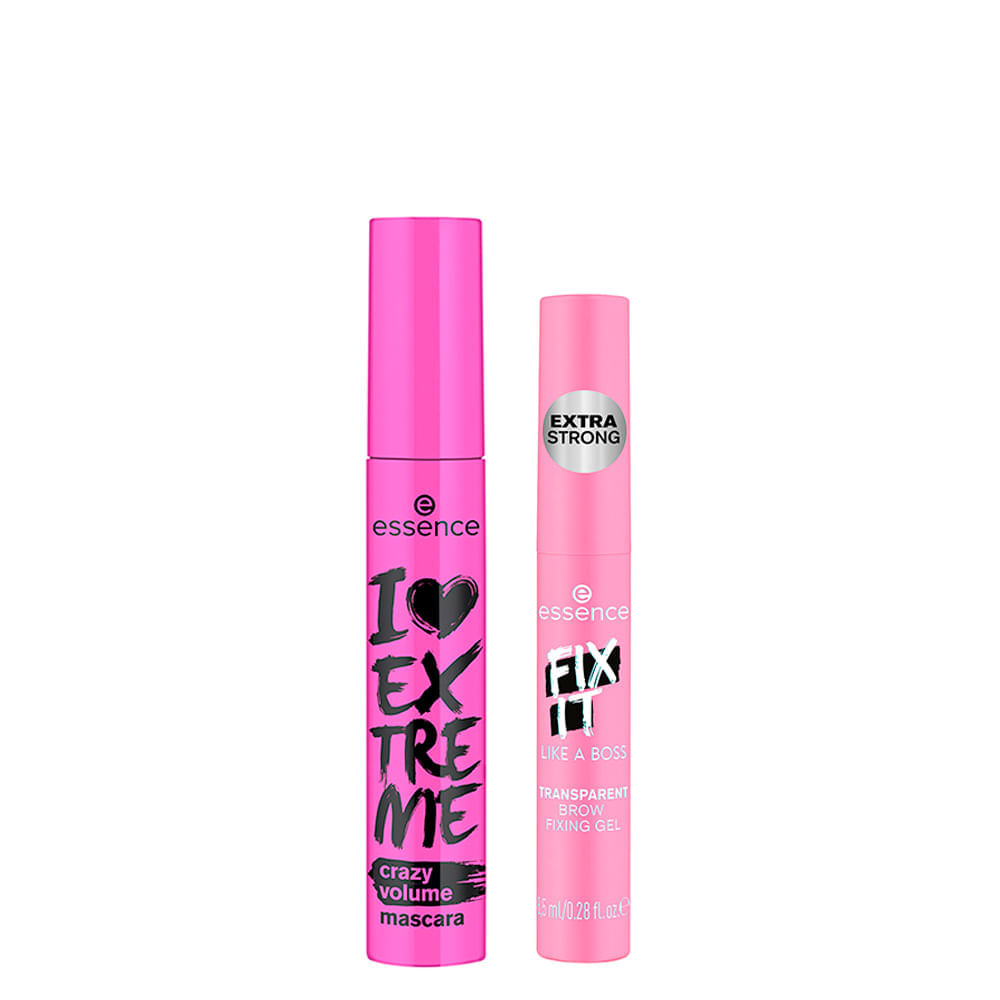 Kit Essence - Máscara para Cílios Preta 12ml + Máscara para Cílios Transparente 8,5ml