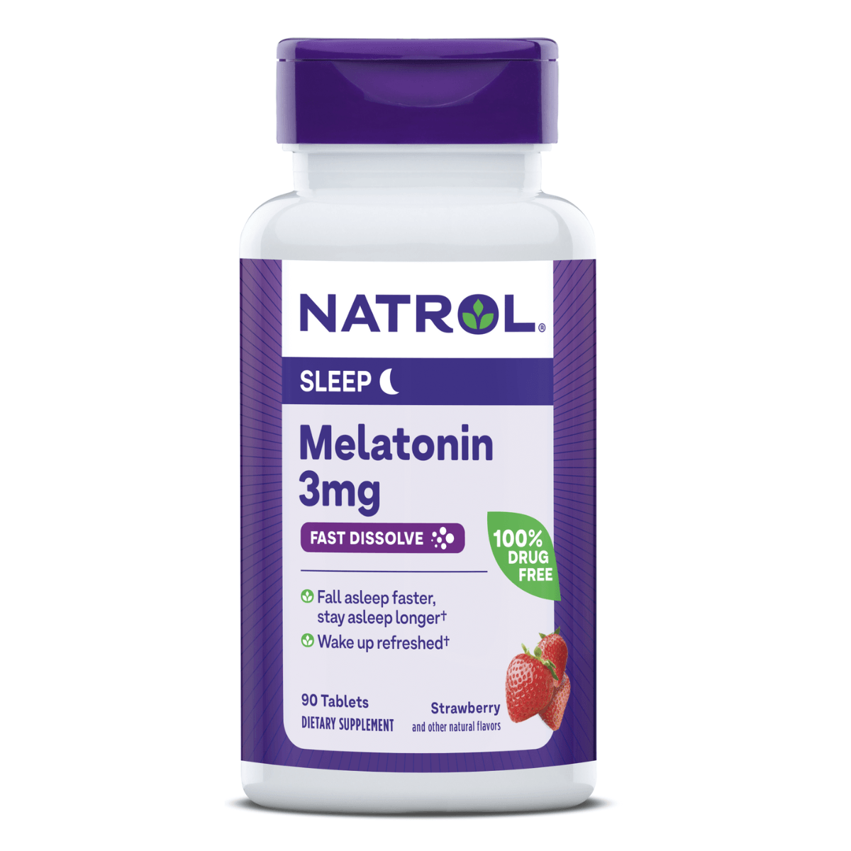 Melatonina 3mg Fast Dissolve 90 Tabletes Morango Natrol