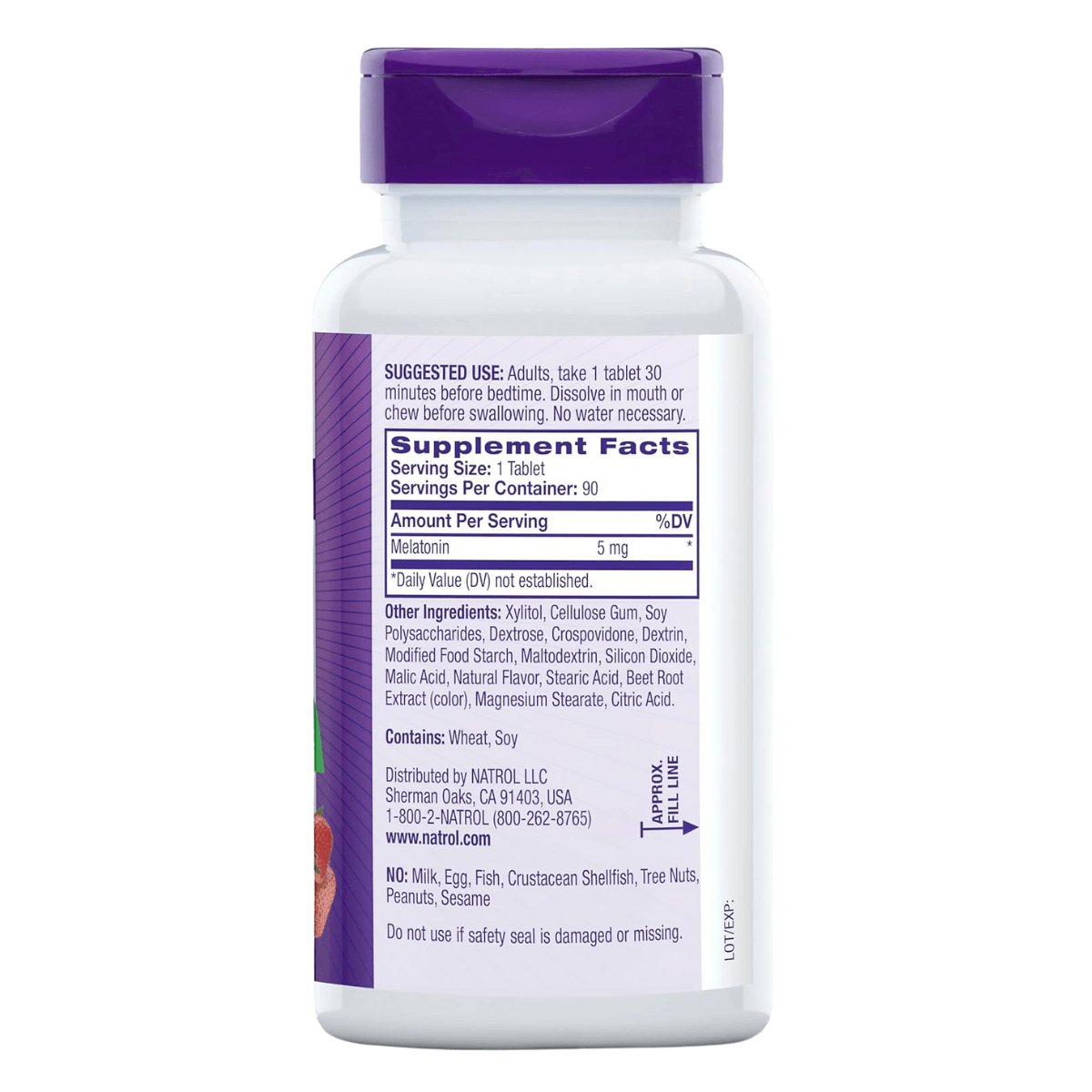 Melatonina 1mg Fast Dissolve 90 Tabletes Morango Natrol