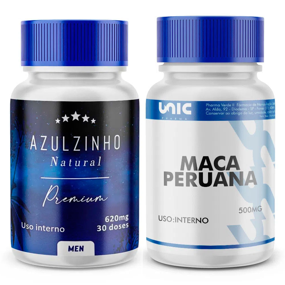 Encontraproduto.com.br - Azulzinho Natural + Maca Peruana  500Mg - 30 Doses