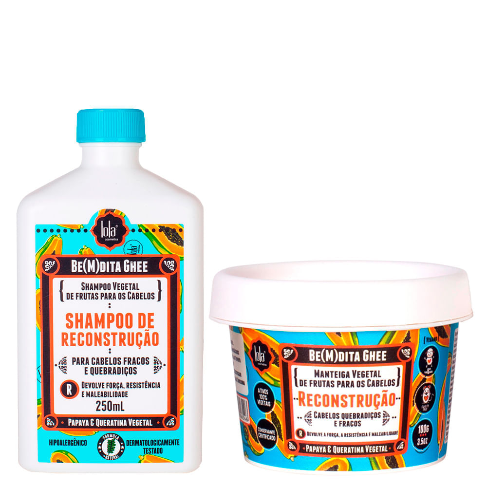 Kit Lola Cosmetics Reconstrução Be(M)Dita Ghee - Shampoo 250ml + Máscara de Reconstrução 100g