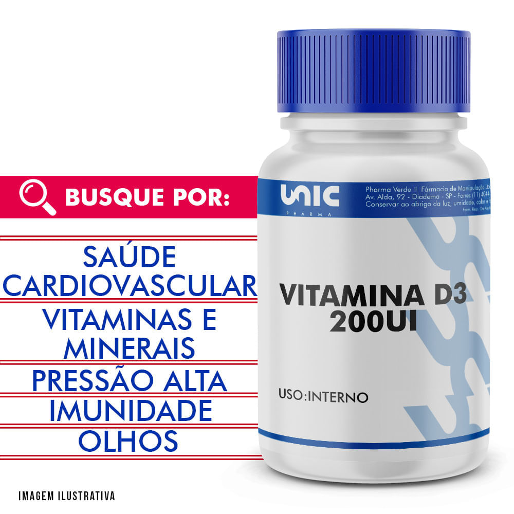 Vitamina D3 5mcg (200UI) 90 Cápsulas